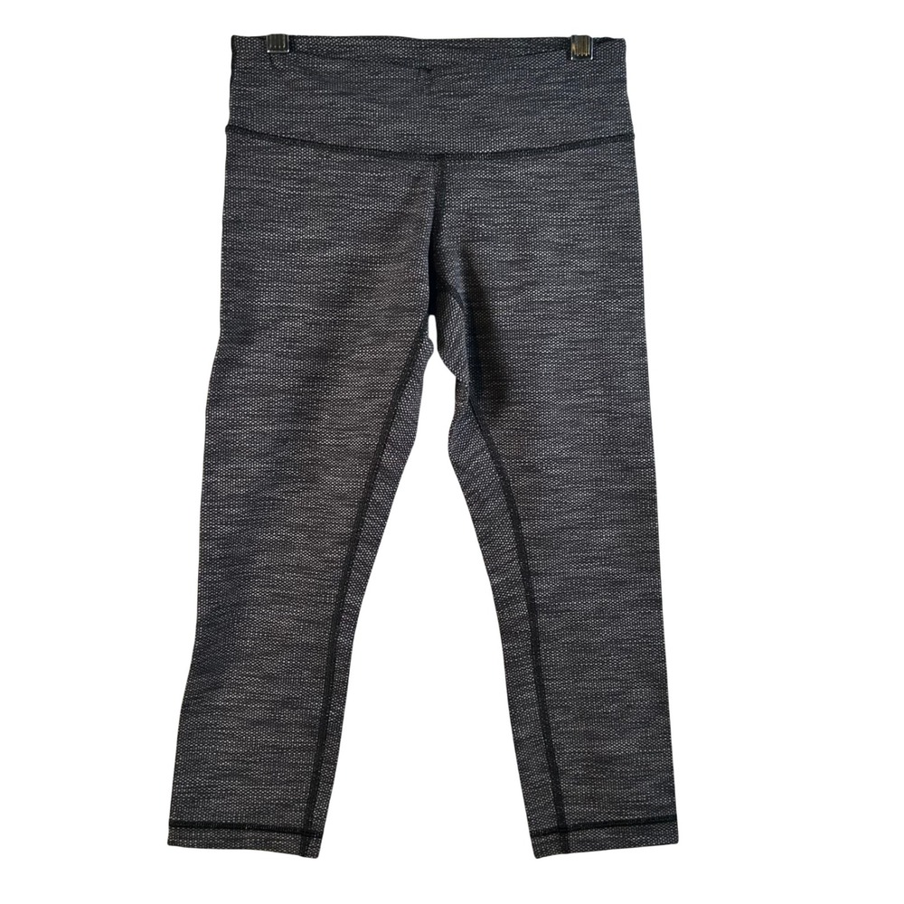 Lululemon Align High Rise Crop Leggings Black White Geometric Pattern‎ Size 4
